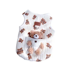 3D Bear Pet Jacket With Harness Leash