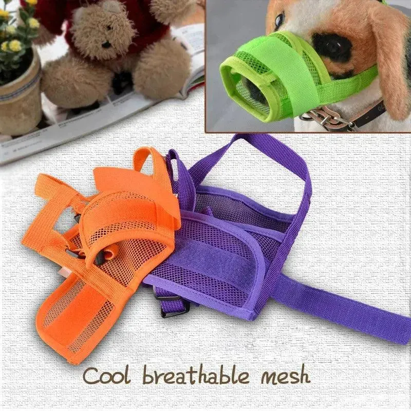 Adjustable Anti Barking Pet Dog Muzzle For Small Large Dogs Mask Muzzles Stop Biting Barking Nylon Straps Pet Dog Accessories