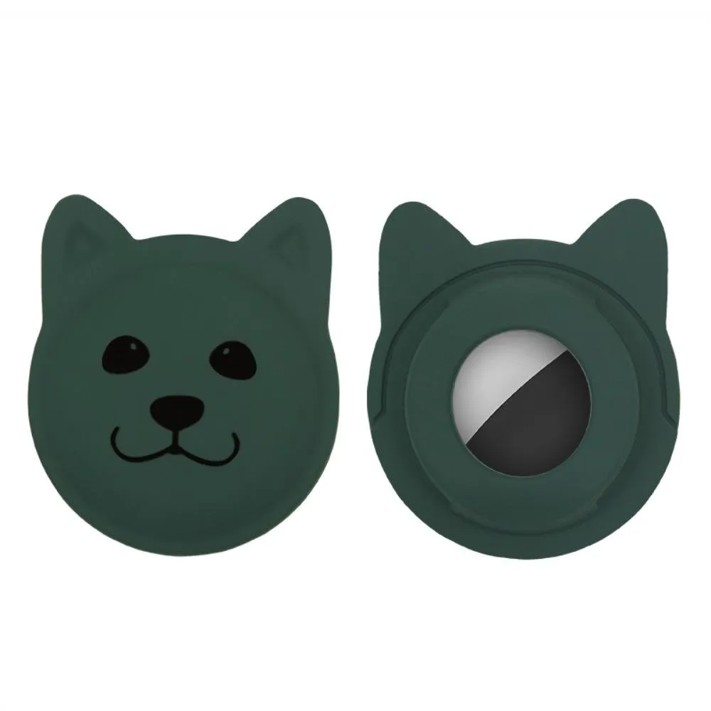 AirTags cute dog design TPU cover - Dark Green