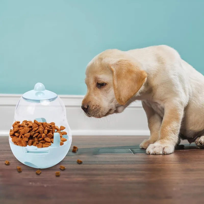 Anti-Choking Ball Feeding Bowl For Pets- Ba-661 Blue