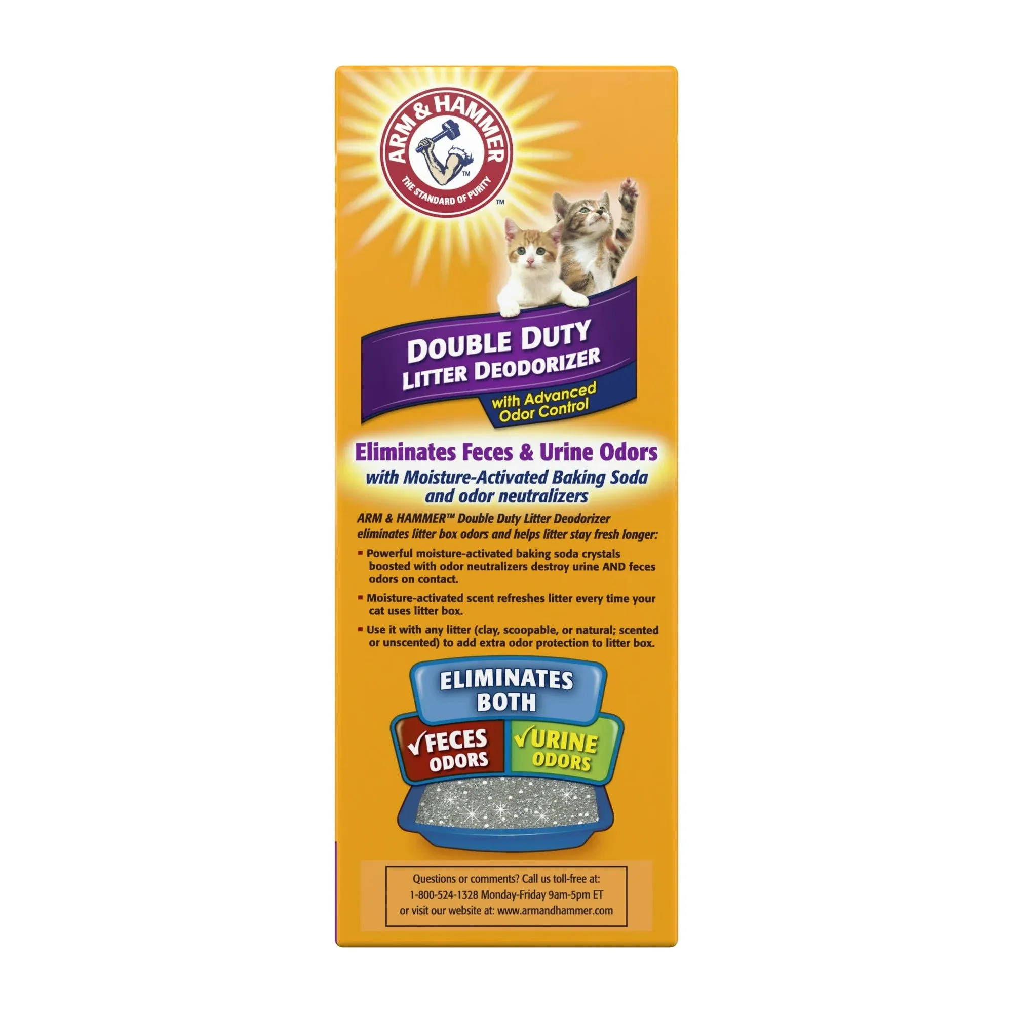 Arm & Hammer Double Duty Cat Litter Deodorizer and Pet Odor Eliminator, 33 oz, Box