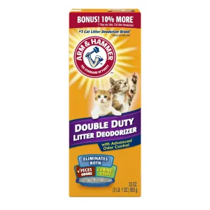 Arm & Hammer Double Duty Cat Litter Deodorizer and Pet Odor Eliminator, 33 oz, Box