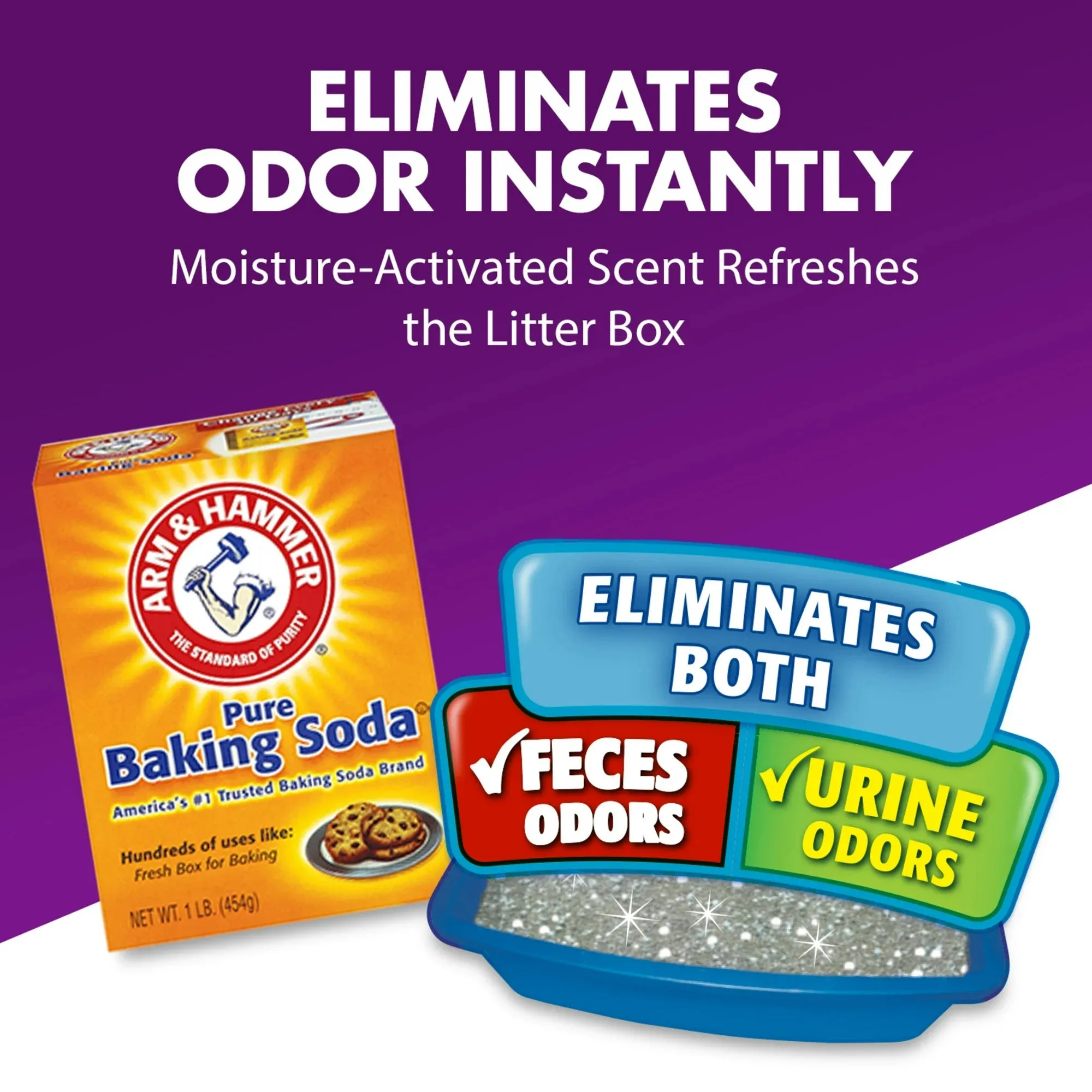 Arm & Hammer Double Duty Cat Litter Deodorizer and Pet Odor Eliminator, 33 oz, Box