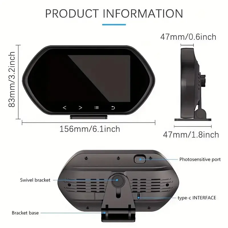 Automotive 3-in-1 OBD2 GPS Tilt Meter HUD