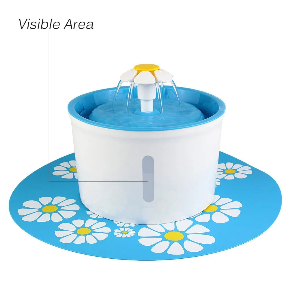 Beaconpet Water Fountain with Flower Mat, 1.6L