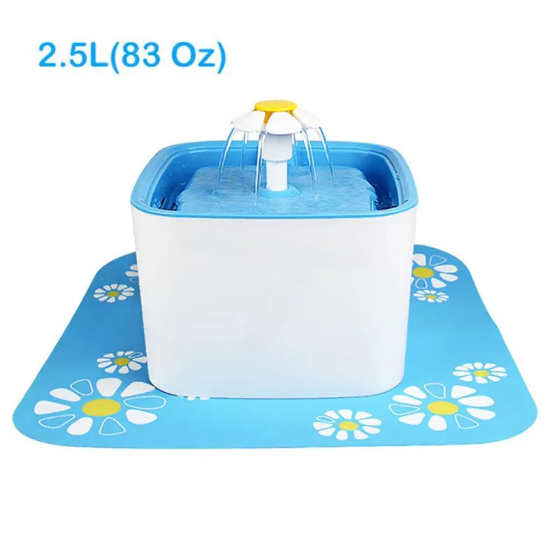 Beaconpet Water Fountain with Flower Mat, 1.6L