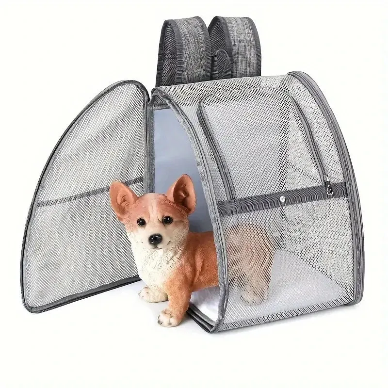 Breathable Mesh Pet Backpack for Small Dogs and Cats - Outdoor Travel Carrier