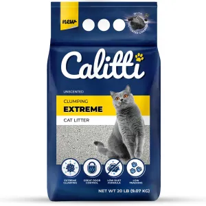 Calitti Extreme Clumping Cat Litter, Unscented, 20 lbs