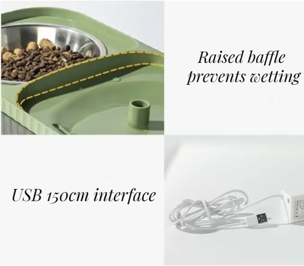 Cat Food Bowl With Automatic Flower Fountain Pump Dp-208