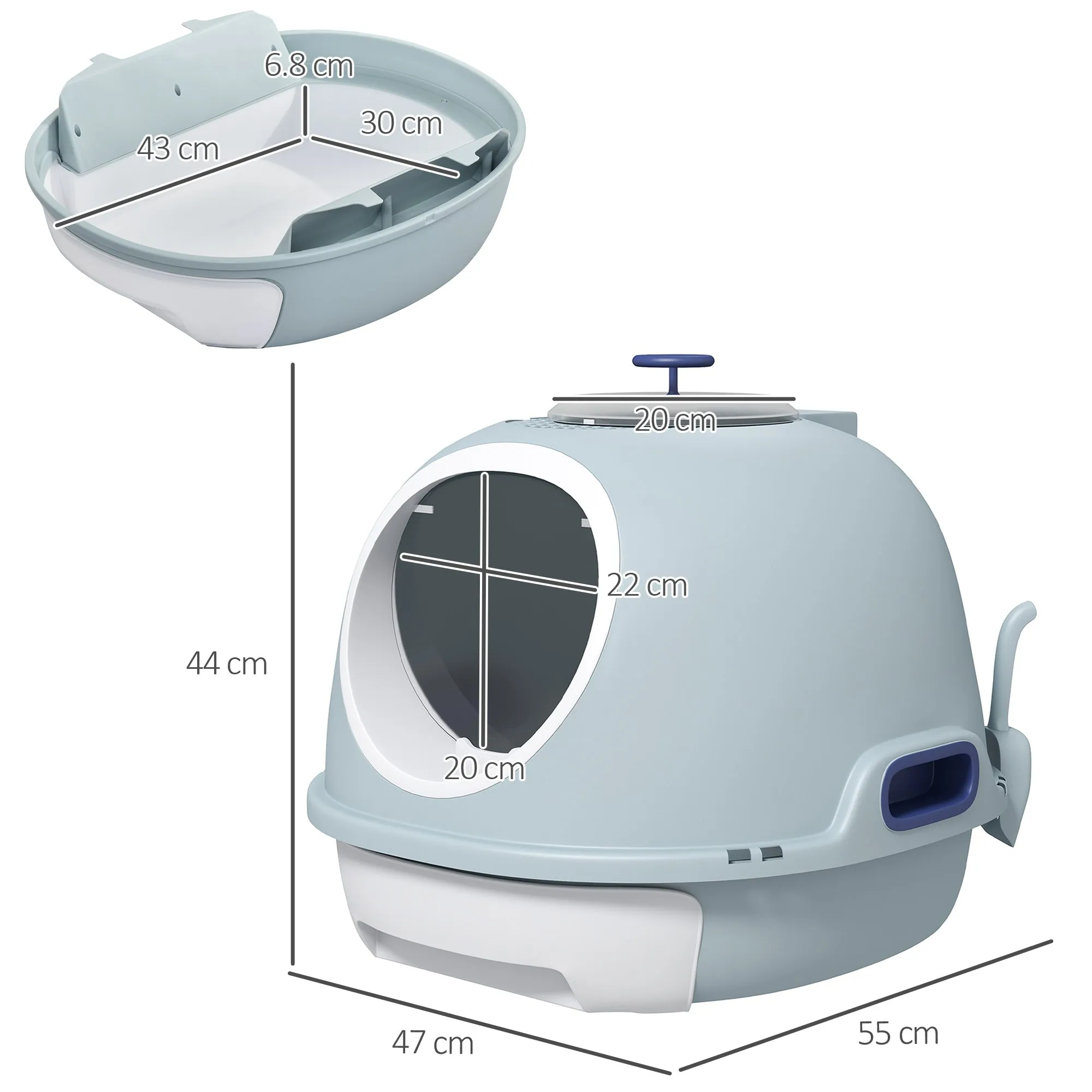 Cat Litter Box With Litter Scoop, Drawer-Type Easy To Clean, Skylight, And Easy To Move