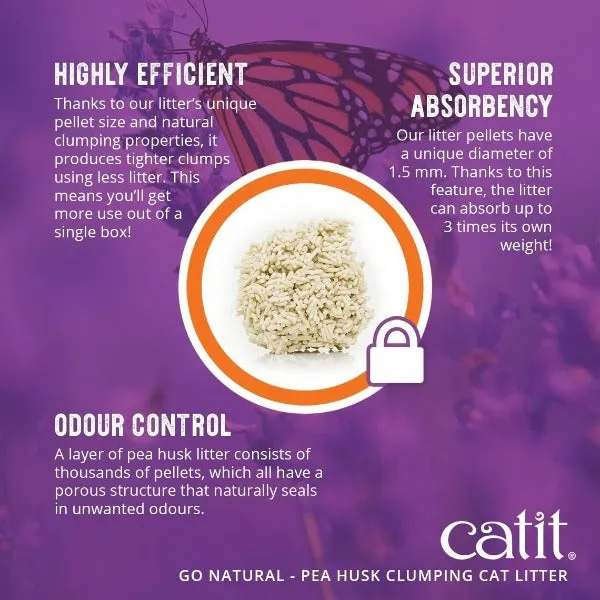 Catit Go Natural! Pea Husk Lavender-Scented Clumping Cat Litter