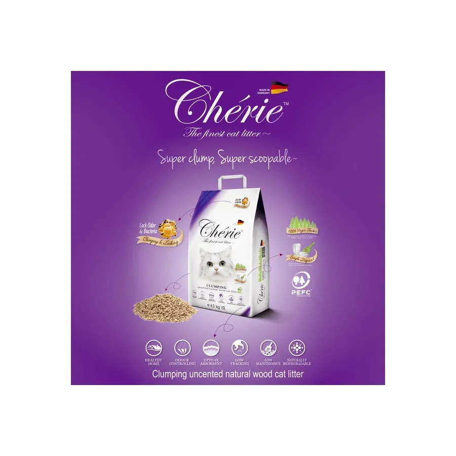 Cherie Clumping Wood Cat Litter 10L