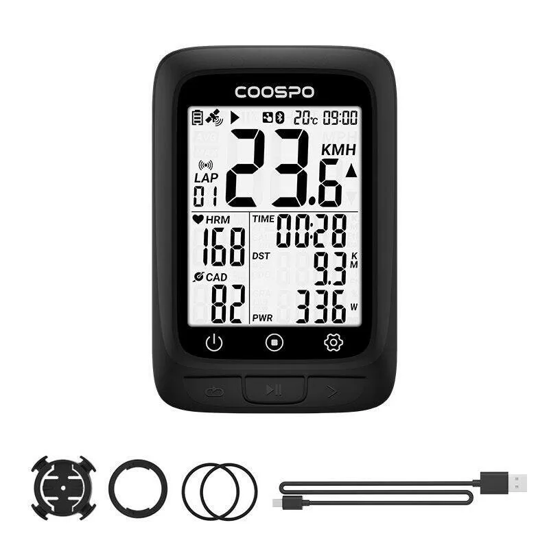 COOSPO BC107 Bike Computer GPS Wireless Bicycle Odometer Speedometer 2.4inch Bluetooth5.0 ANT Waterproof GPS BDS