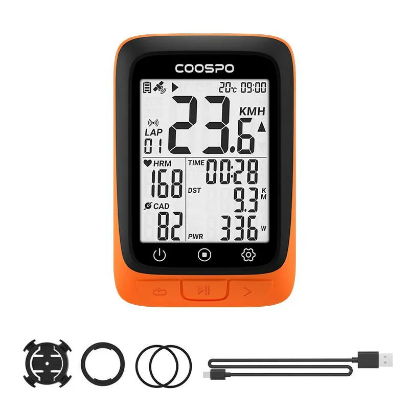 COOSPO BC107 Bike Computer GPS Wireless Bicycle Odometer Speedometer 2.4inch Bluetooth5.0 ANT Waterproof GPS BDS