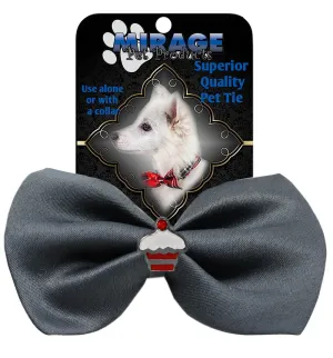 Cupcake Widget Pet Bowtie Grey