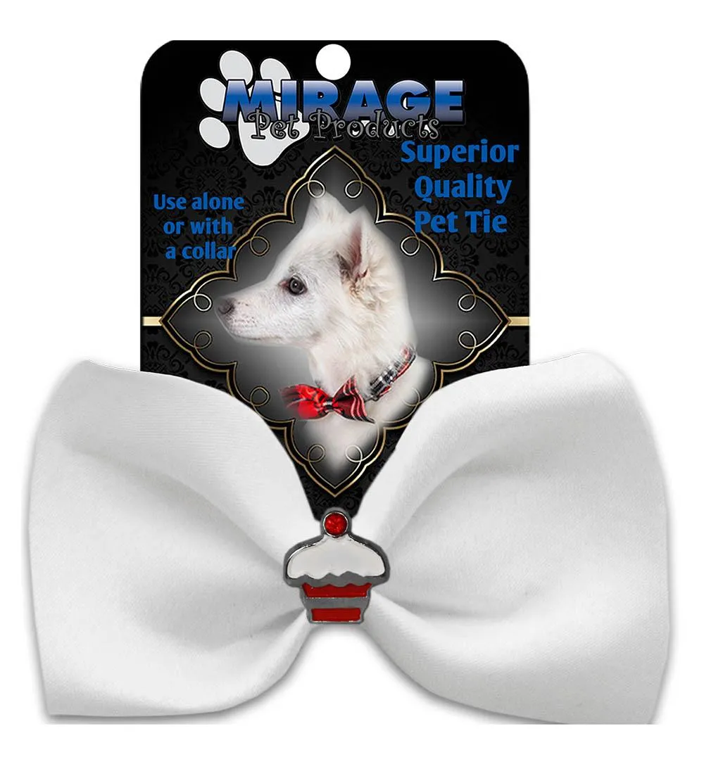 Cupcake Widget Pet Bowtie White