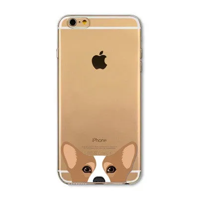 Cute Cartoon Animal Cat Dog BULLDOG Phone Case For iPhone 6 6s Plus 4.7" 5.5" Crystal Clear Soft TPU Gel Flexible Skin Cover