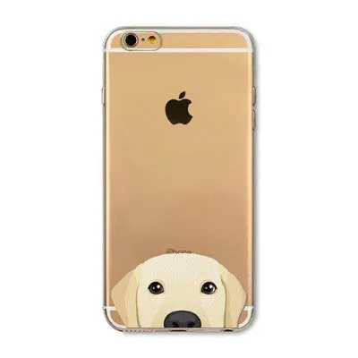 Cute Cartoon Animal Cat Dog BULLDOG Phone Case For iPhone 6 6s Plus 4.7" 5.5" Crystal Clear Soft TPU Gel Flexible Skin Cover