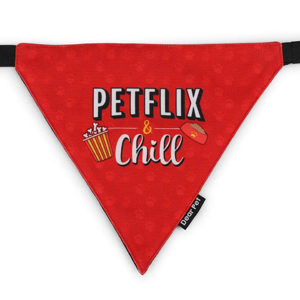 Dear Pet Petflix & Chill Bandana in Red