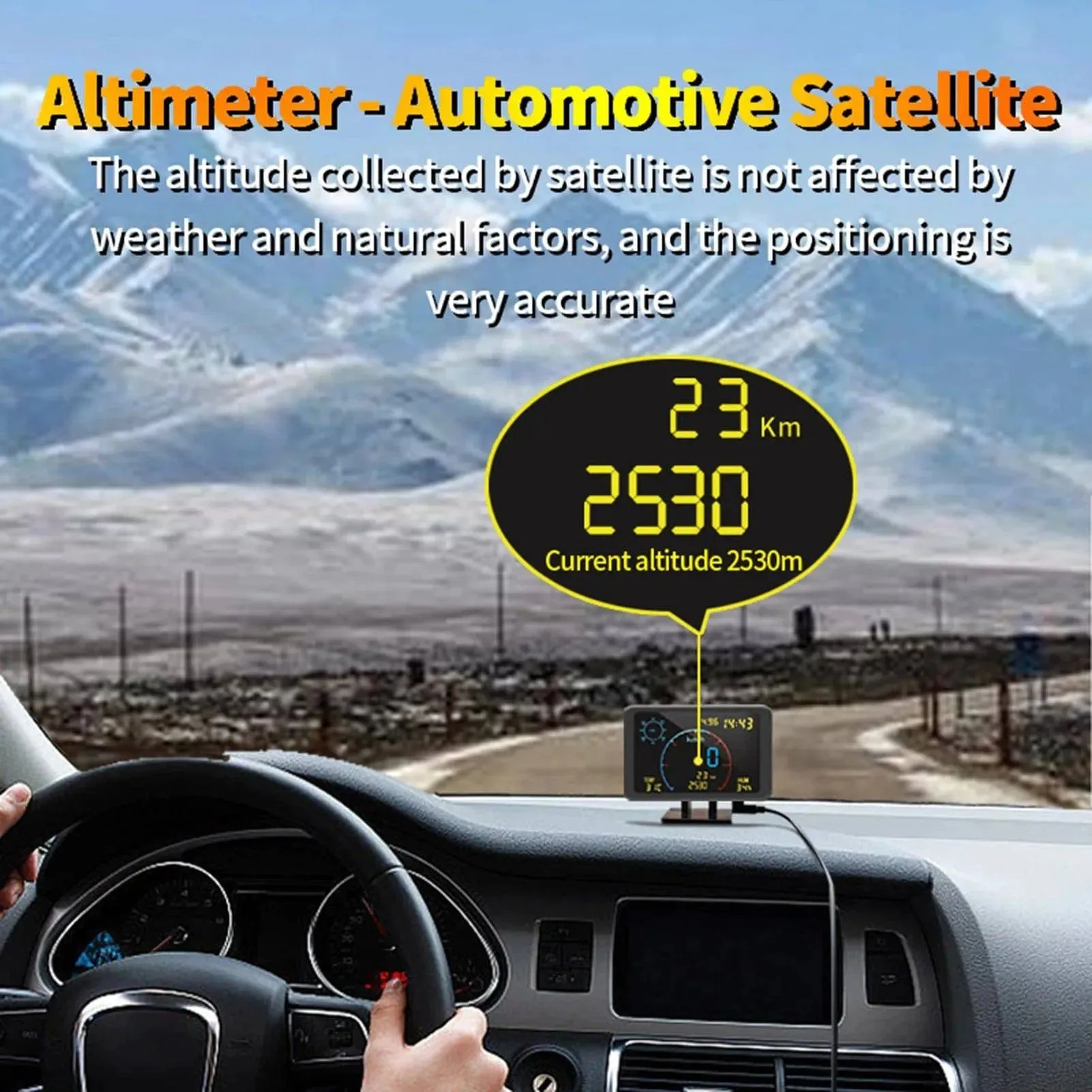 Digital GPS Speedometer Odometer  4.7 inch LCD Display HUD Display with Over Speeding Alarm  for All 5-24V Vehicle