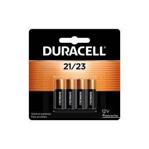 Duracell 21/23 12V Alkaline Battery, 4 Count Pack, 21/23 12 Volt Alkaline Battery, Long-Lasting for Key Fobs, Car Alarms, GPS Trackers, and More