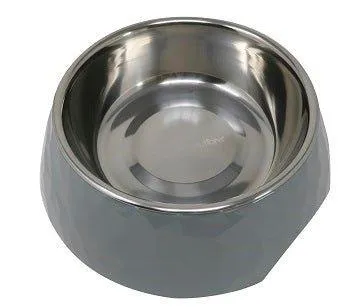 Facet Round Cat Dog Bowl - Dark Grey S/L