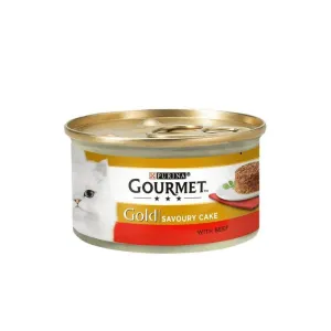 Gourmet Gold Tin Cat Food Cake With Beef 85gm (Pack of 12)