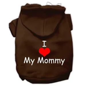 I Love My Mommy Screen Print Pet Hoodies Brown Size XXL (18)