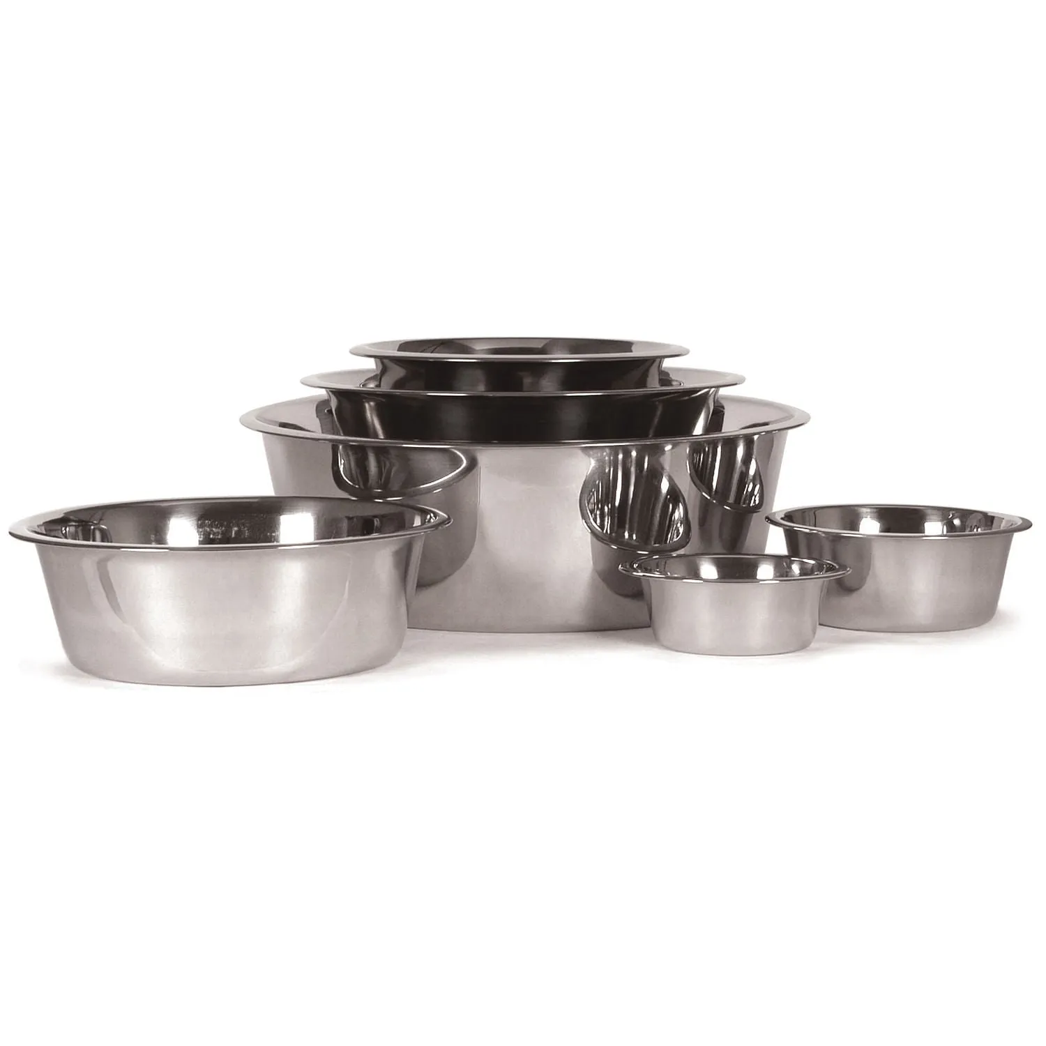 Jeffers Standard-Weight Stainless Steel Food & Water Pet Bowls