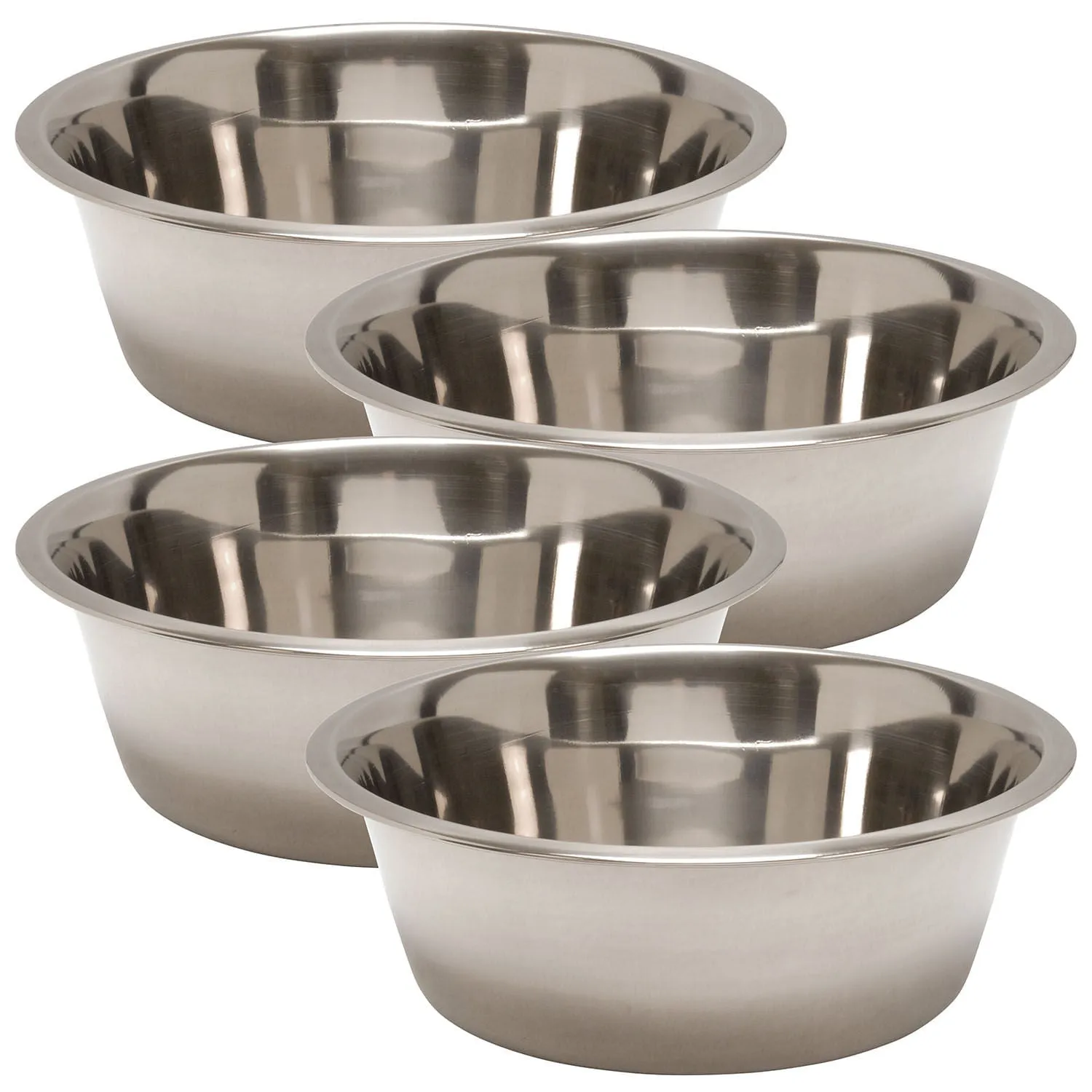 Jeffers Standard-Weight Stainless Steel Food & Water Pet Bowls