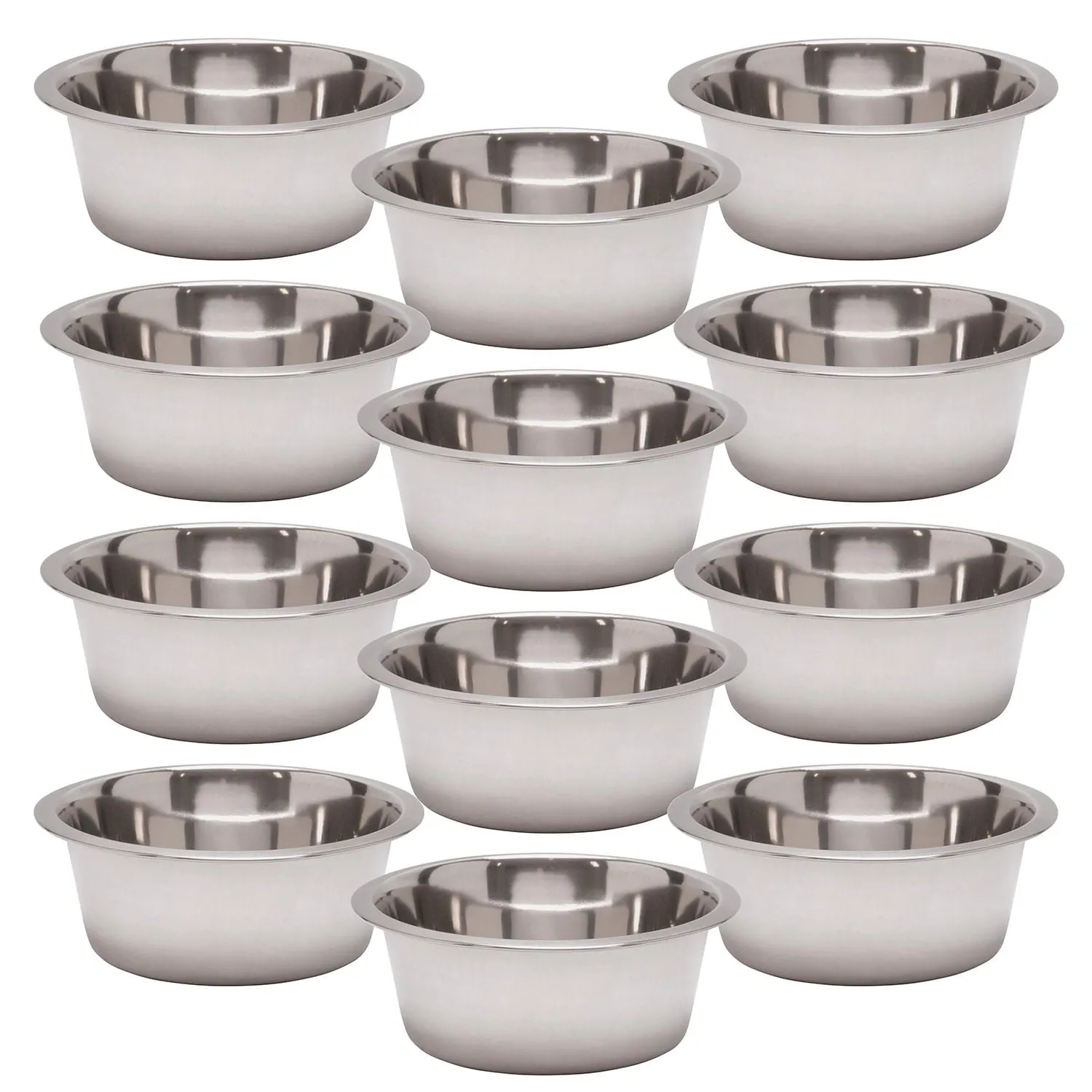 Jeffers Standard-Weight Stainless Steel Food & Water Pet Bowls