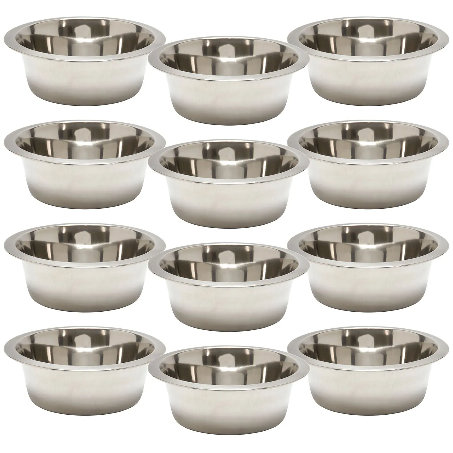 Jeffers Standard-Weight Stainless Steel Food & Water Pet Bowls