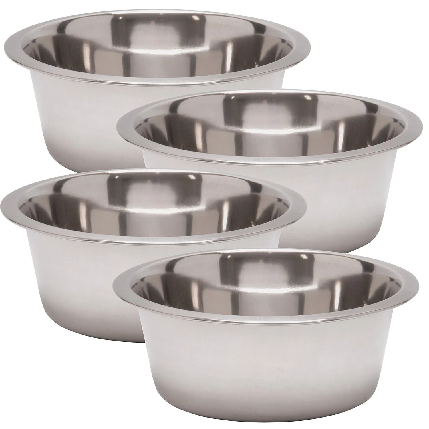 Jeffers Standard-Weight Stainless Steel Food & Water Pet Bowls