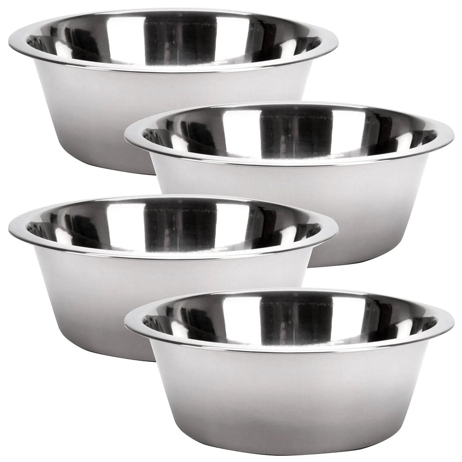 Jeffers Standard-Weight Stainless Steel Food & Water Pet Bowls