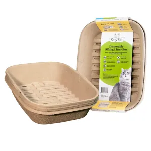 Kitty Sift (Set of 1 Litter Box & 3 Sifting Liners) Sifting, Disposable Cat Litter Box, Large