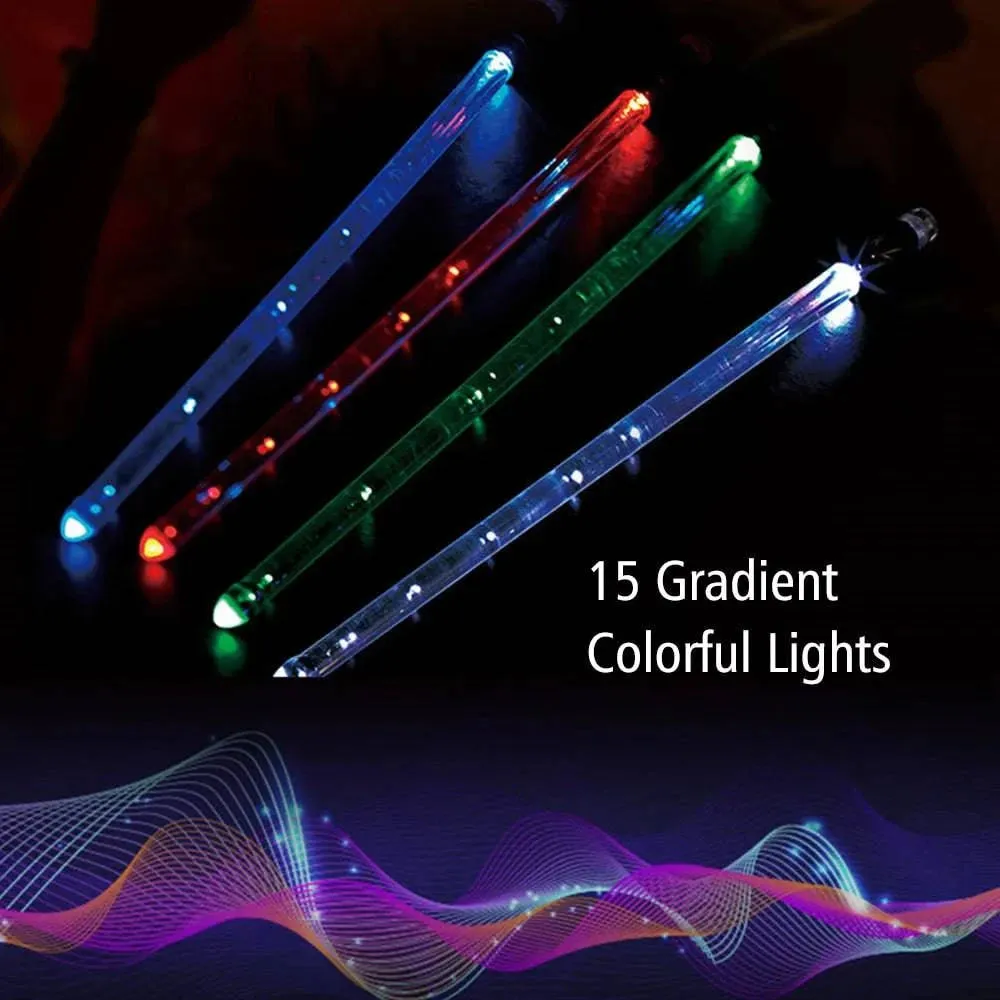 LED Light Up Drumsticks Jazz Drum Sticks 15 Gradient Colorful Lights USB Charging with Switch Drumstick Drum Set Accessories