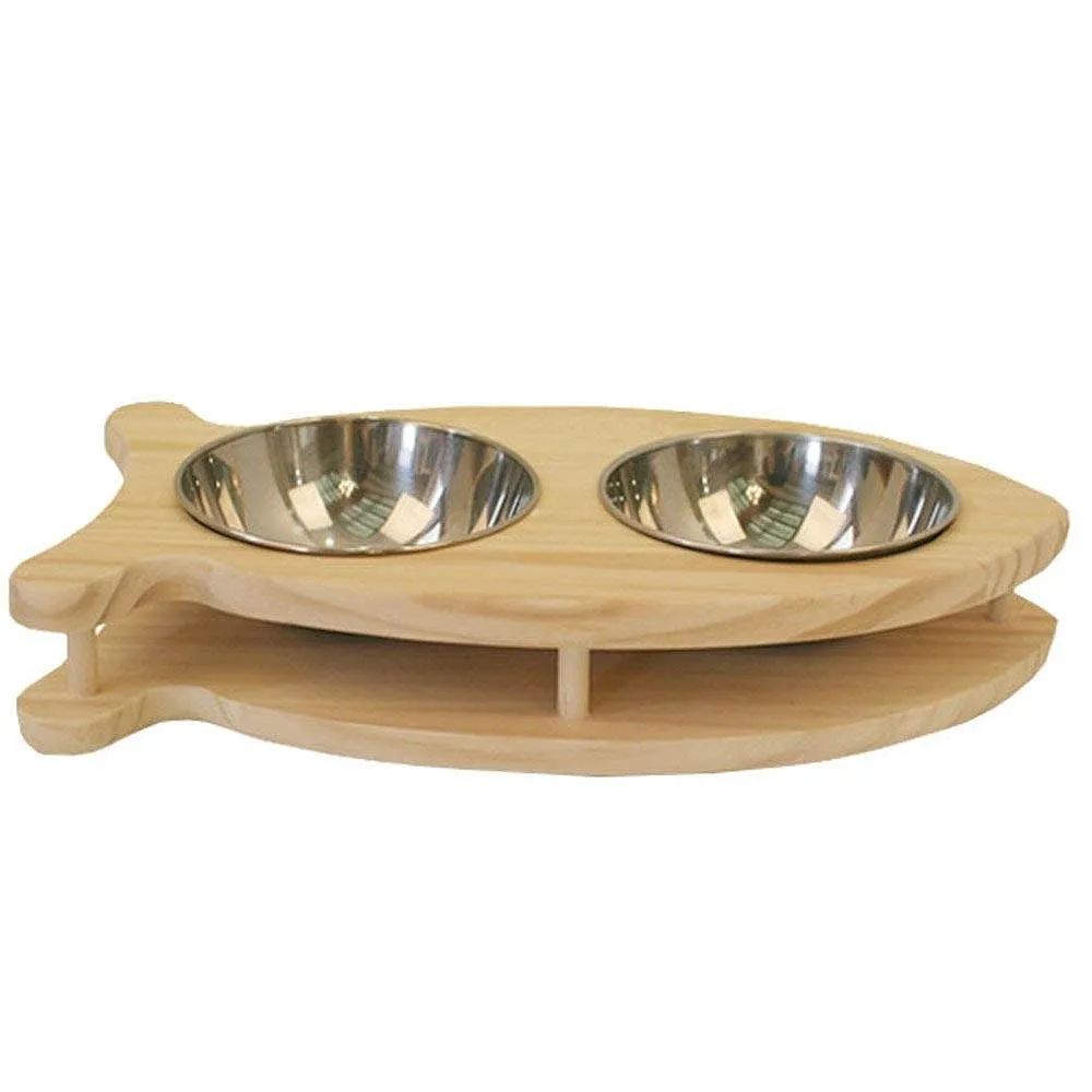 Luxypet Fish Double Cat Bowl