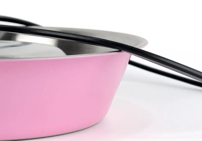 Multi-Colored, Stainless Steel Pet Bowls for Cats and Dogs