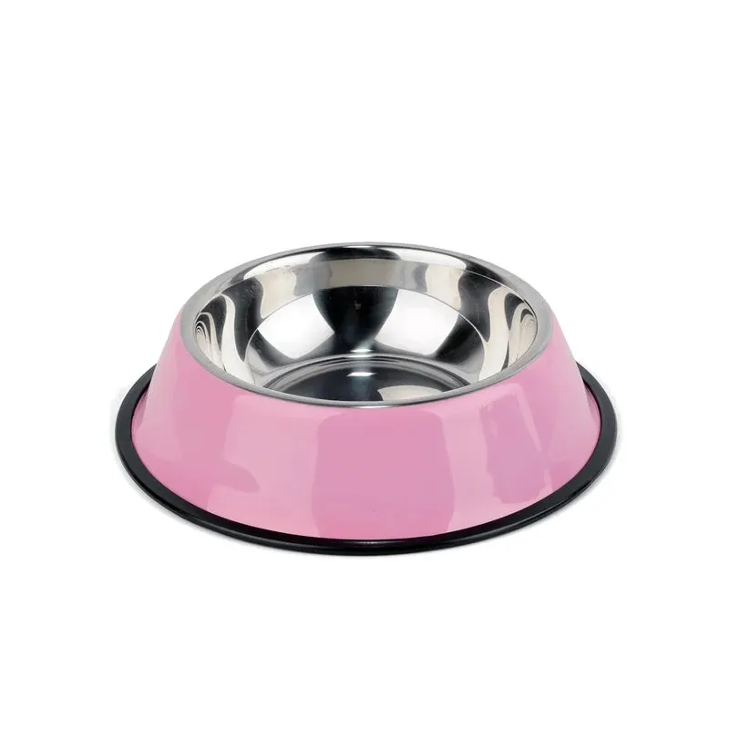 Multi-Colored, Stainless Steel Pet Bowls for Cats and Dogs