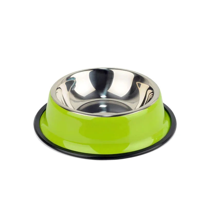 Multi-Colored, Stainless Steel Pet Bowls for Cats and Dogs