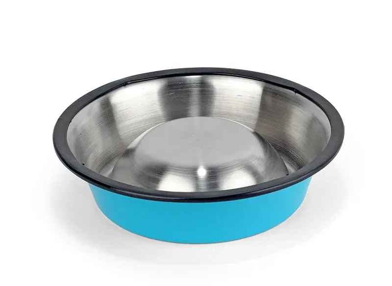 Multi-Colored, Stainless Steel Pet Bowls for Cats and Dogs