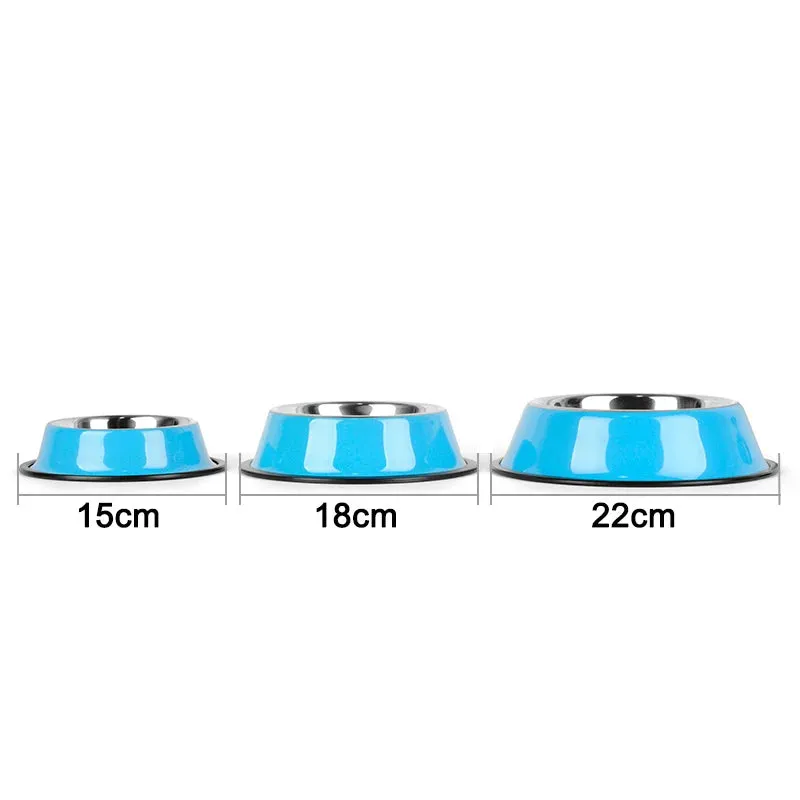 Multi-Colored, Stainless Steel Pet Bowls for Cats and Dogs