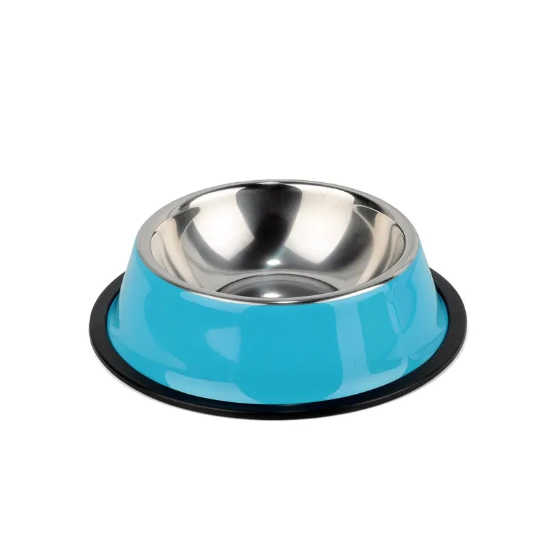 Multi-Colored, Stainless Steel Pet Bowls for Cats and Dogs