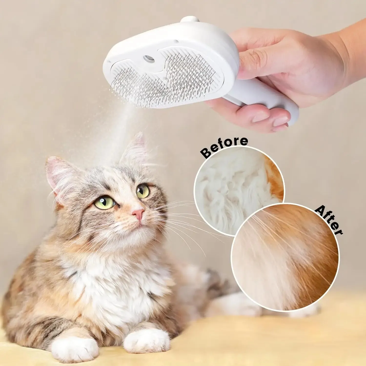 Multifunctional Pet Grooming Comb with Built-in Mist Humidifier for Dogs and Cats