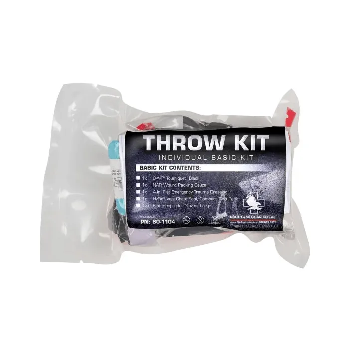 North American Rescue Basic Individual Throw Kit w/ Wound Packing Gauze