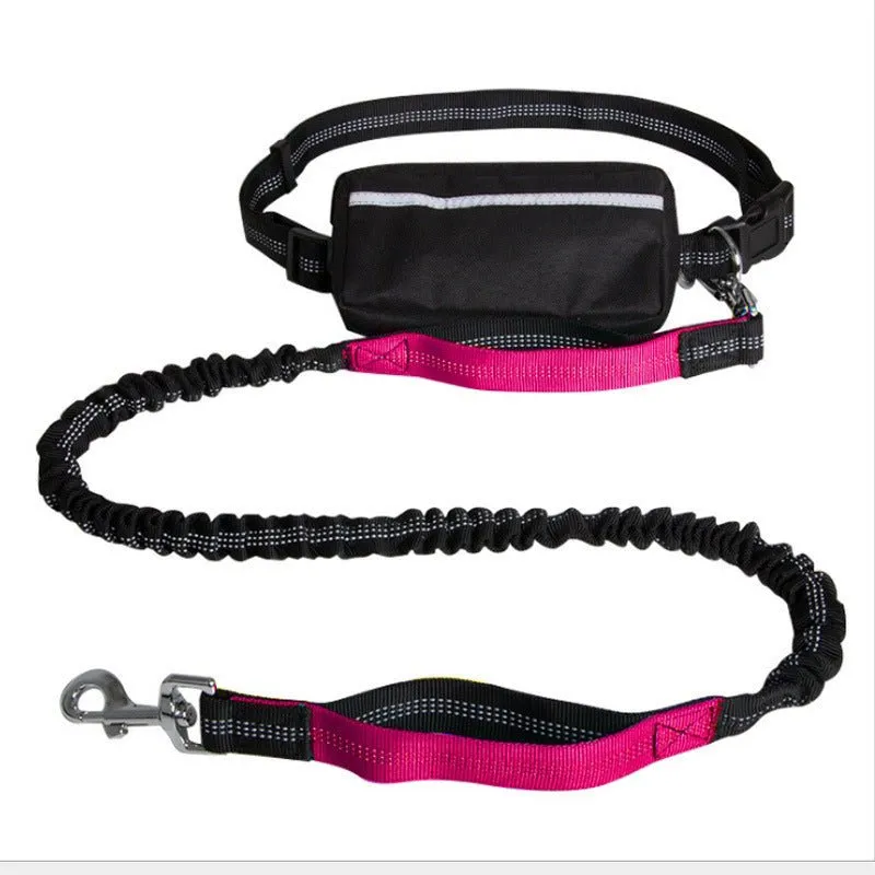 Nylon Reflective Retractable Dog Leash With Waist Belt For Hands Free User Experience