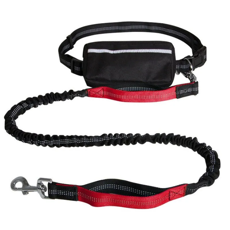 Nylon Reflective Retractable Dog Leash With Waist Belt For Hands Free User Experience