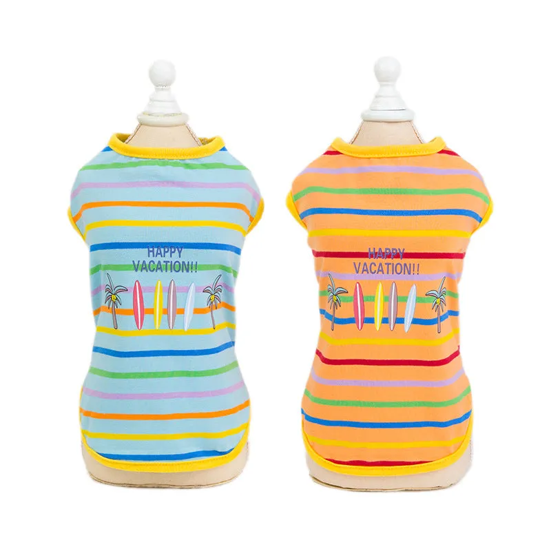 Pet Clothes Comfortable And Breathable Summer Leisure Printed Vest