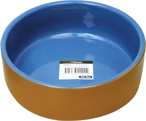 Pet One Terracotta Bowl Blue Glazed