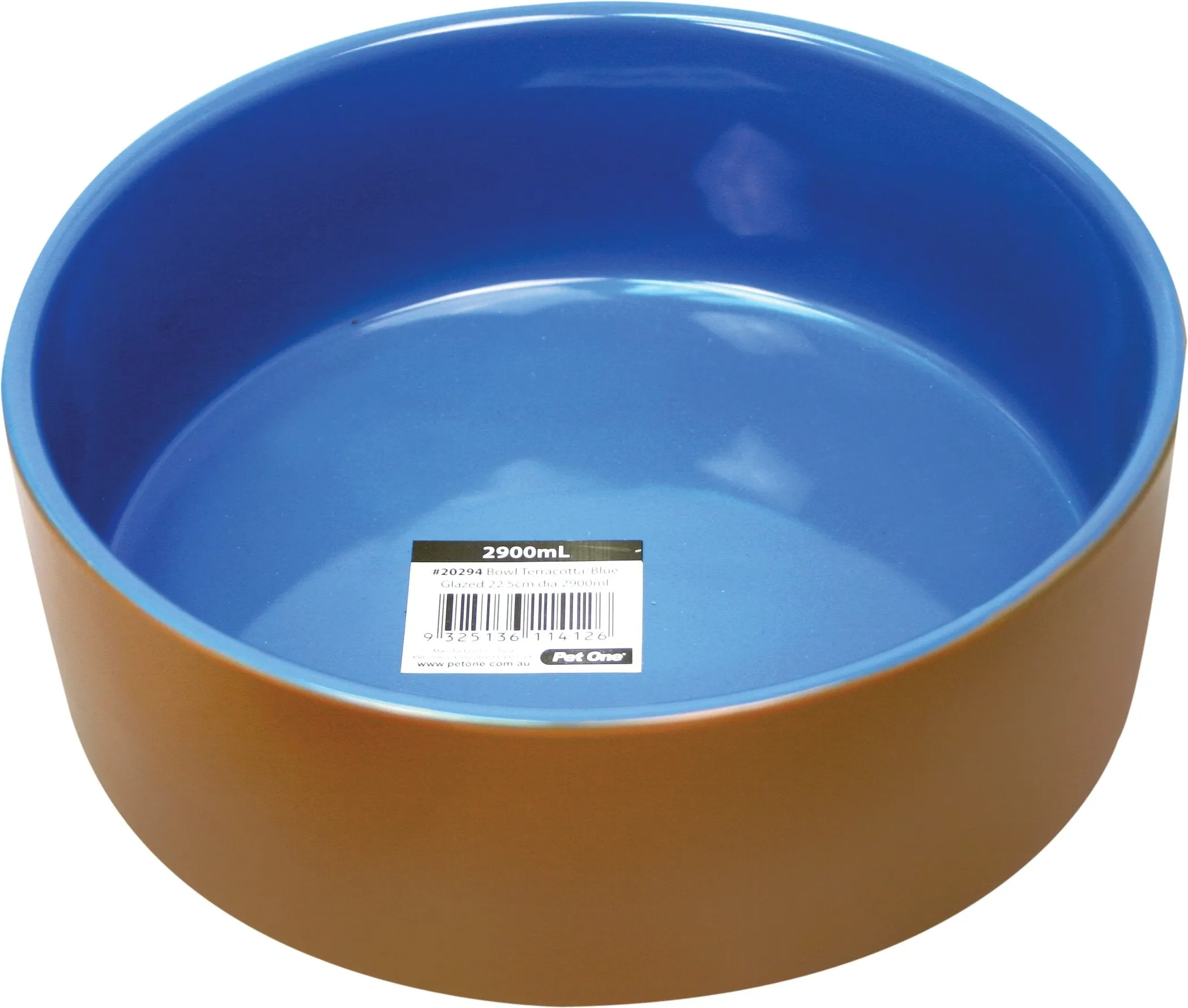 Pet One Terracotta Bowl Blue Glazed